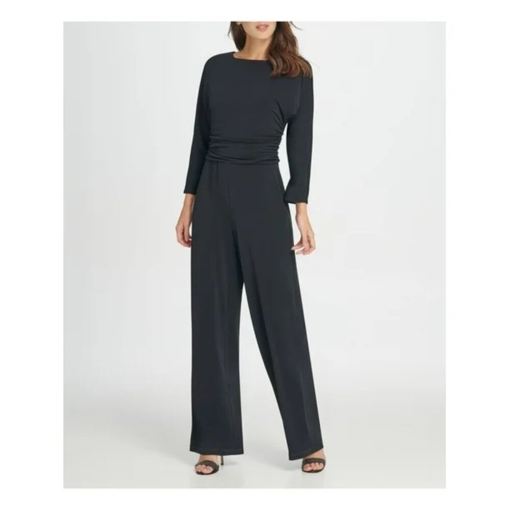 DKNY Black Long Sleeve Jumpsuit